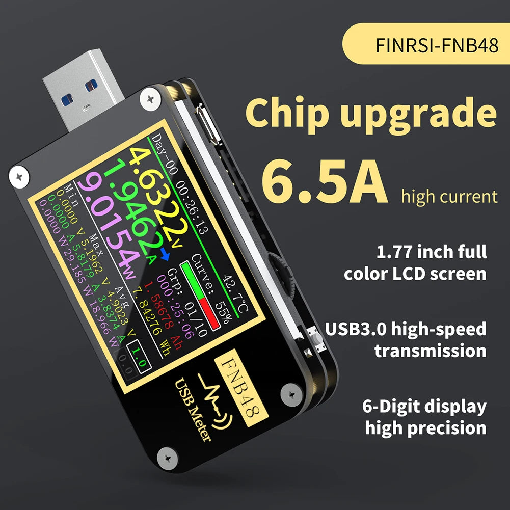 FNB48 USB Voltage Current Tester Analyzer Fast Charging Power Detection Monitor Voltmeter Ammeter Testing Tools