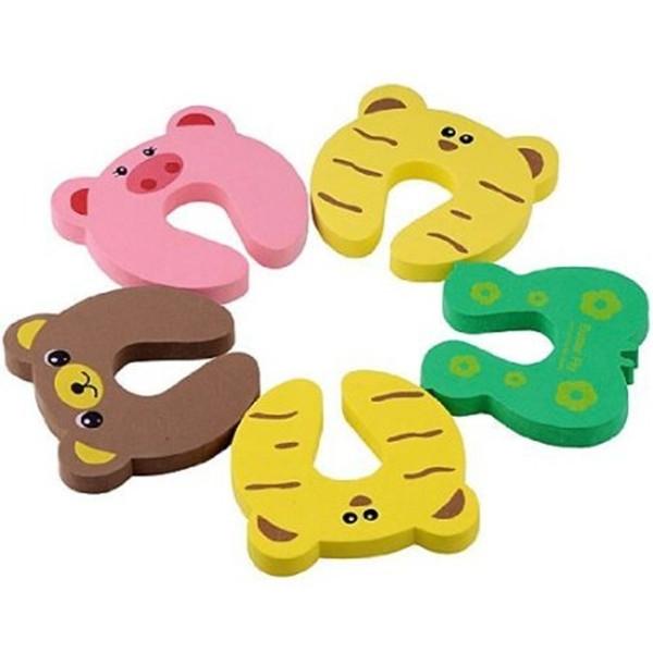 10pcs Cartoon Style Baby Safety Finger Pinch Guards Door Stoppers Random Color