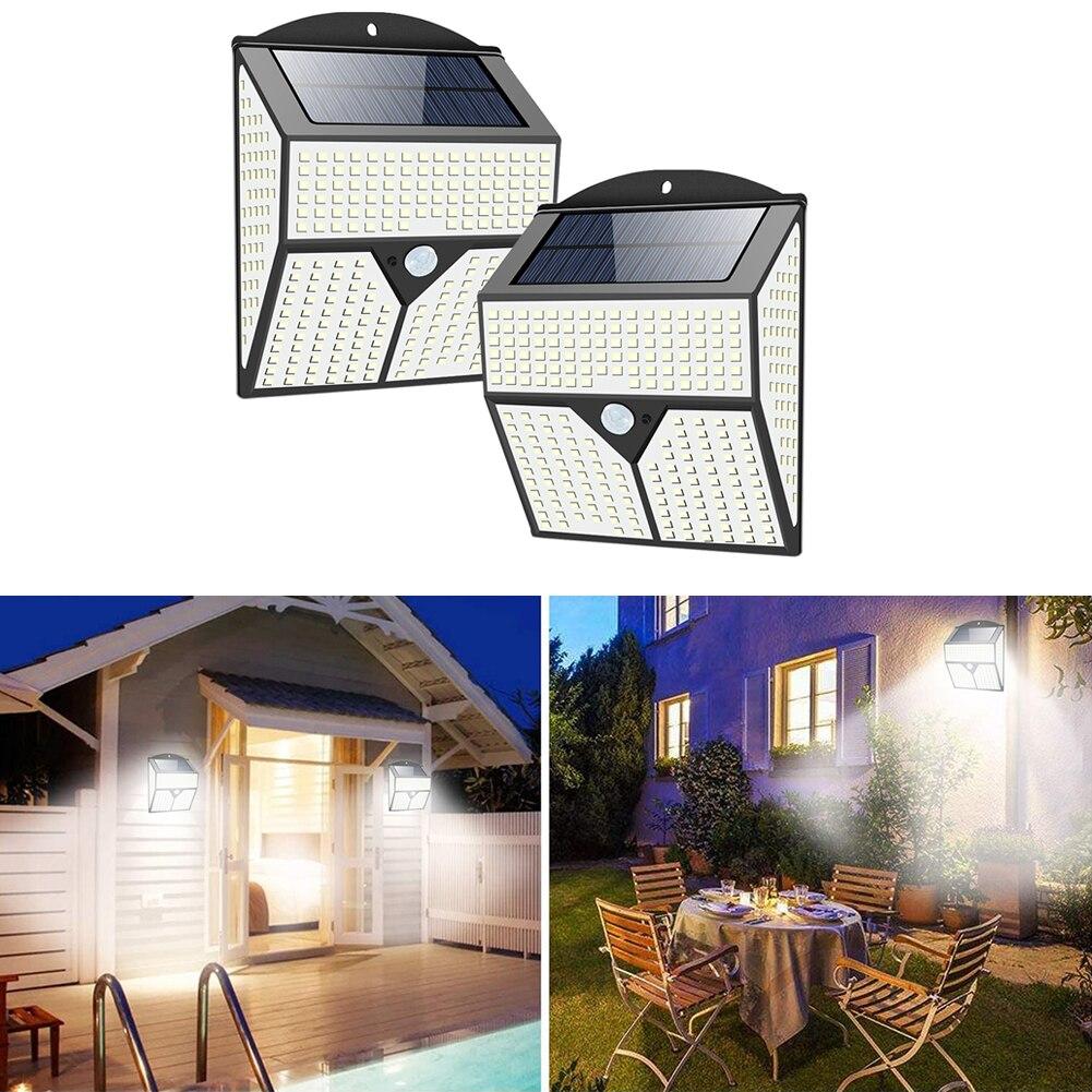 318/436 LED 30000lm Solar Lights Outdoor Street Wall Security Bright PIR Motion Sensor Lamp for Garage Garden Stairs Decor