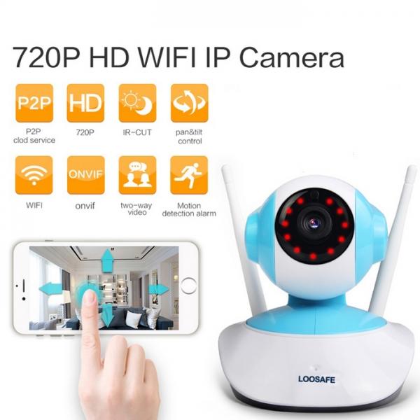 720P HD 1MP WIFI Indoor Surveillance IP Night Vision Camera w/ US Plug