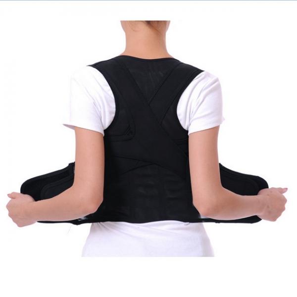 Posture Corrector Back Lumbar Correction Support Brace Shoulder Belt S Black