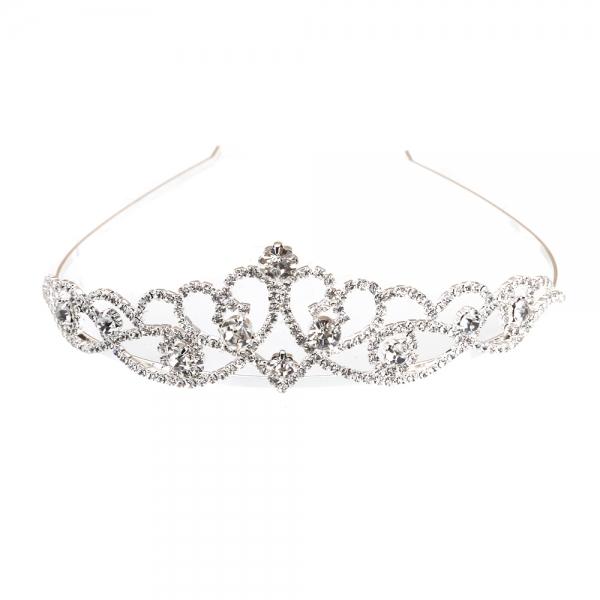 Rhinestone Crystal Tiara Crown Princess Queen Wedding Bridal Party Prom Headpiece Hair Jewelry Silver SNB-5121
