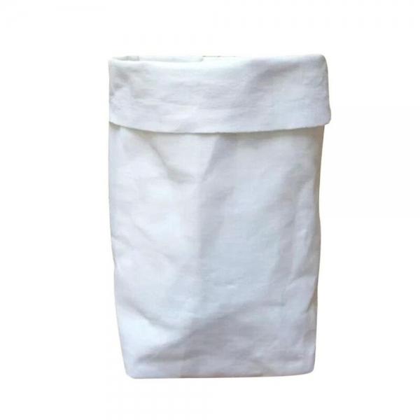 Washable Kraft Paper Bag Multifunction Wear-resistant Plant Flowers Pot - White 8*8*15CM