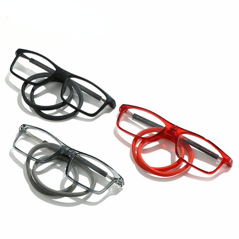 TR90 Magnetic Hang Neck Long Temples Men's Women's Reading Glasses
