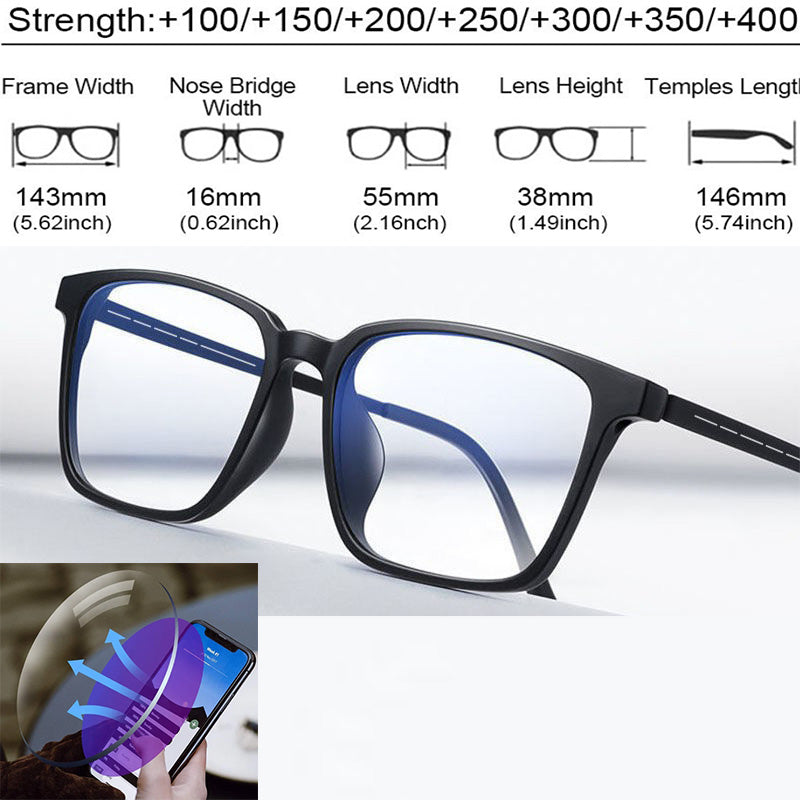 Upscale Titanium Alloy Reading Glasses HD Glasses Anti-blue Light Ultra-light Reading Glasses