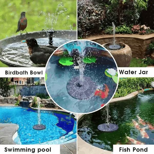 Mini Solar Water Fountain Pool Waterfall Fountain Garden Decoration Outdoor Bird Bath Solar Powered Floating Water Courtyard