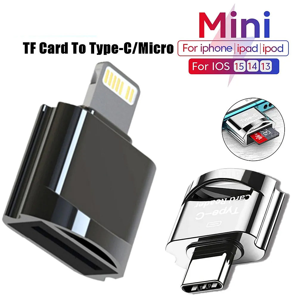 Super Mini USB Flash Drive Pendrive Micro SD Card Reader For iPhone Type-c Micro USB Plug and Play