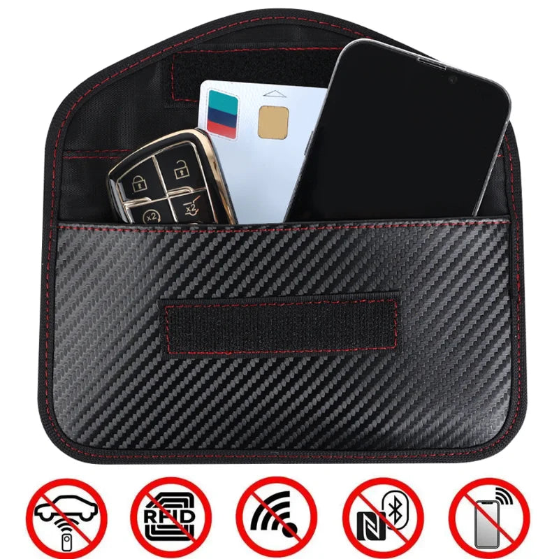 Credit card Car key Phone GPS Signal Blocking Bag Shield Cage Pouch Wallet Phone Case for Cell Phone Privacy Protection and Car Key