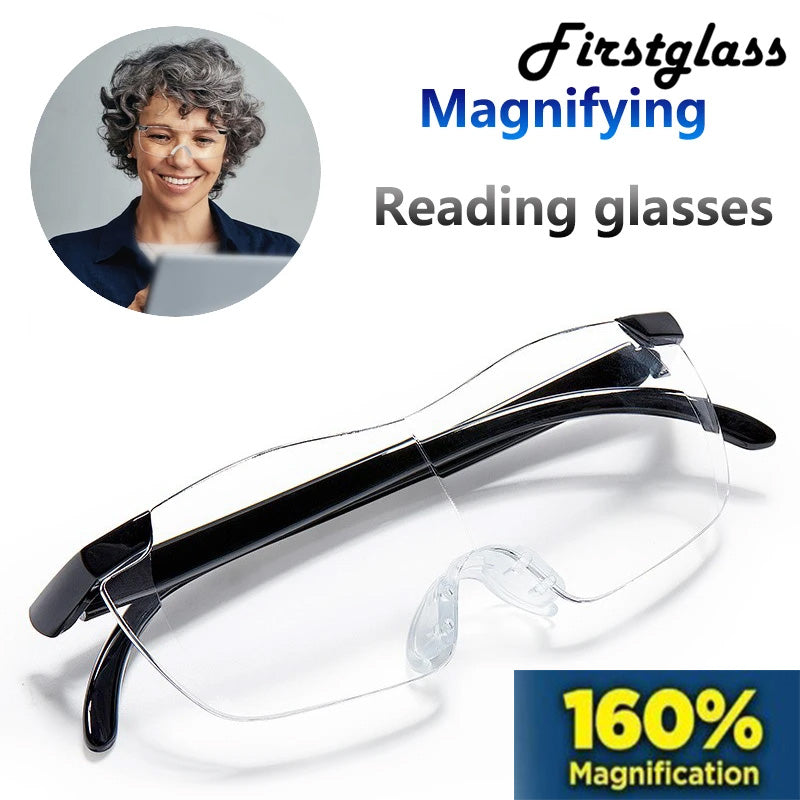 1.6 Times Magnification Reading Glasses Rimless Big Vision Magnifying Portable Presbyopia Glasses Diopter 250