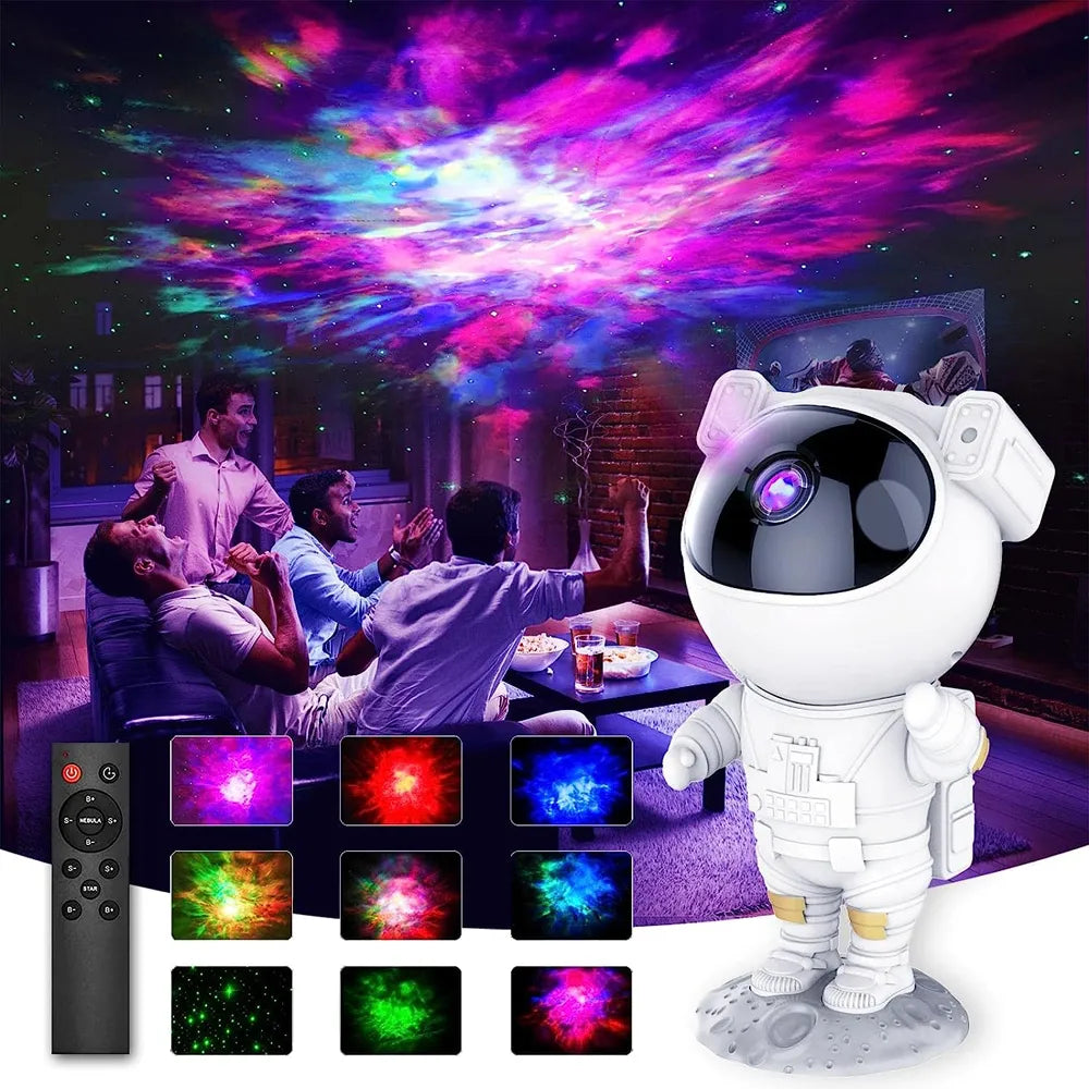 Galaxy LED Projector Night Light Projection Astronaut Starry Sky Projection Lamp LED Bedroom Lamp Room Decoration Creative Gift