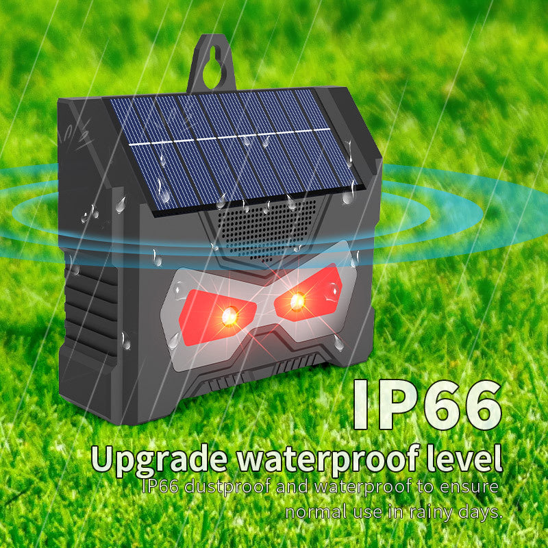 New Solar Powered Animal Repellent IP66 Waterproof Animal Deterrent with Red LED Light Motion Activated Deer Repellent
