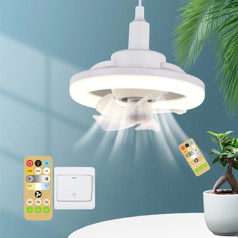 48/60W E27 Ceiling Fan Lighting Lamp with Remote Control for Bedroom Living Home Silent 3 Speeds