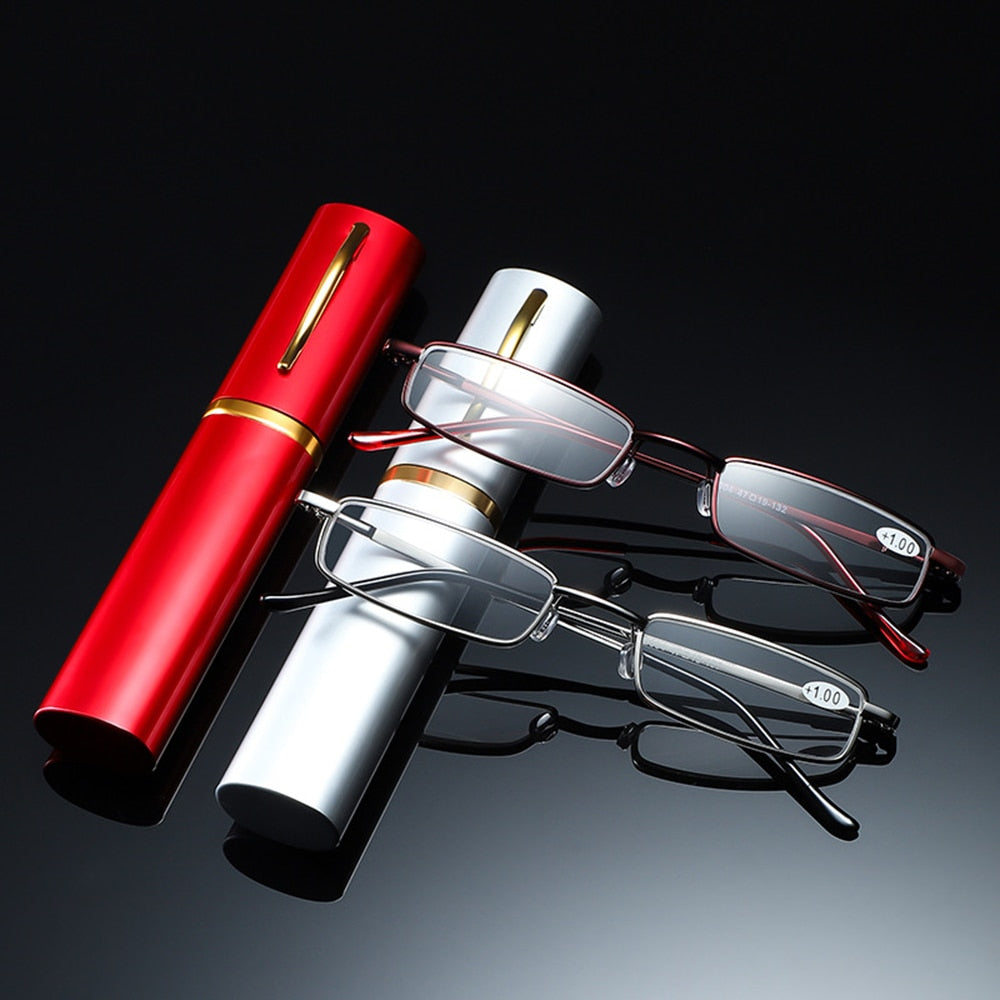 Unisex Reading Glasses Ultra-light Portable Anti-fatigue Presbyopia Eyeglass With Case