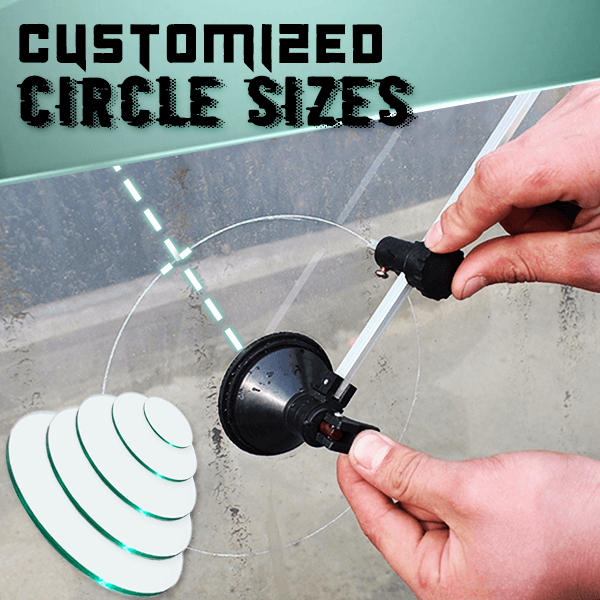 40cm Glass Cutter 6 Wheel Compasses Circular Cutting With Suction Cup Circle Professional Cutting Tools Glass Bottle Cutter