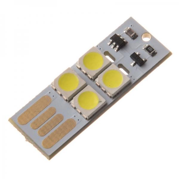 0.5W 5V Mini Pocket Card Warm White Light 4-LED Keychain USB Touch Dimmer Light