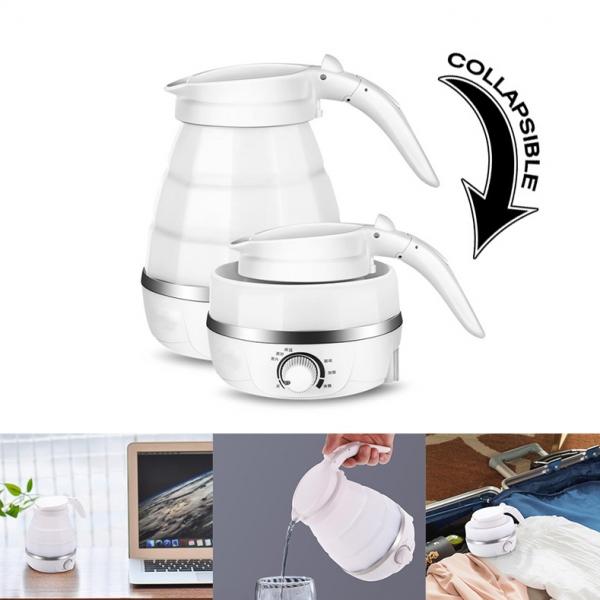 0.6L Portable Foldable Electric Kettle Food Grade Silicone Dual Voltage Boil Quickly & Dry Protection Travel Kettle - US Plug