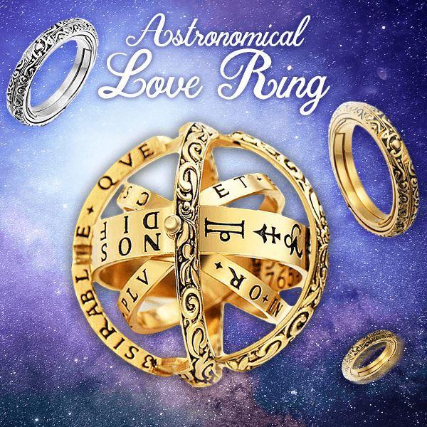 Astronomical Love Ring Sphere Ball Ring Constellations Finger Silver Ring for Couple Lover Jewelry