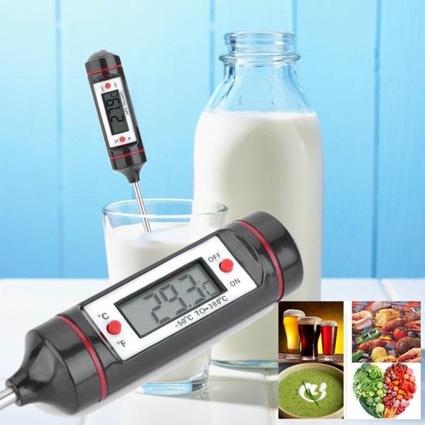 -50-300 ℃ 0.9inch LCD Food Thermometer with LR44 Battery for Milk Meat Soup