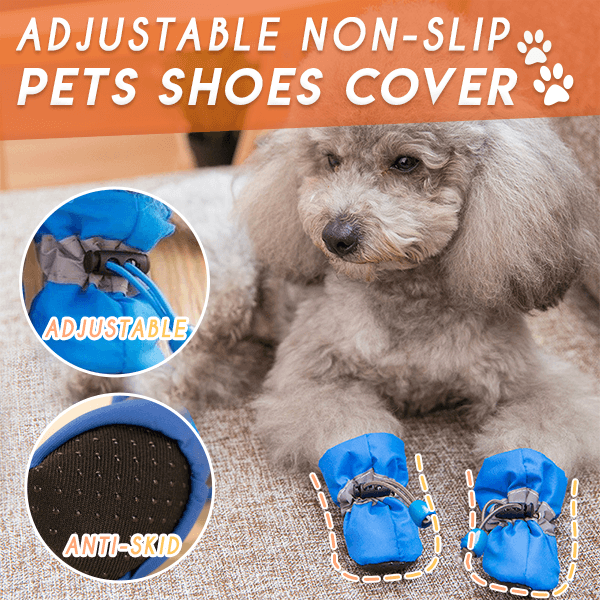4pcs/set Drawstring Non-slip Pet Dog Shoes Toddler Teddy Waterproof Shoe Cover Adjustable Warm Solid Color New Dog Rain Boots