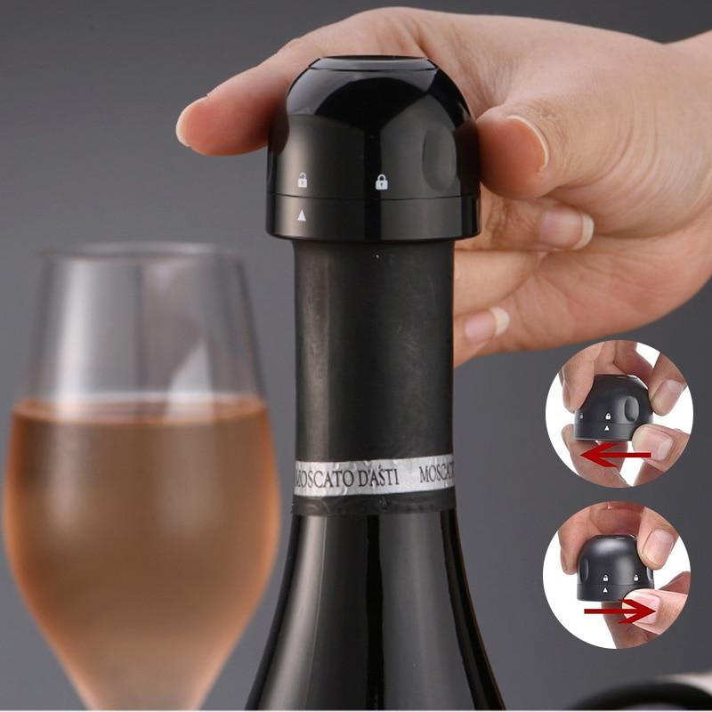 1Pc/3pcs Vacuum Red Wine Bottle Cap Stopper Silicone Sealed Champagne Bottle Stopper Vacuum Retain Freshness Wine Plug Bar Tools