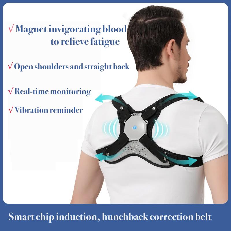 Smart Back Brace Support Posture Corrector Adjust Electric Vibration Alert Belt Anti Humpback Pain Relief for Child Adult Unisex