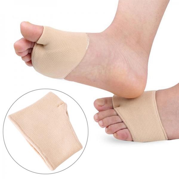 1 Pair / 2PCS Beige Metatarsal Cushion Silicone Gel Pad Ball Of Foot Pain Forefoot Pads Shoe Insole Toe Foot Care Tool - S