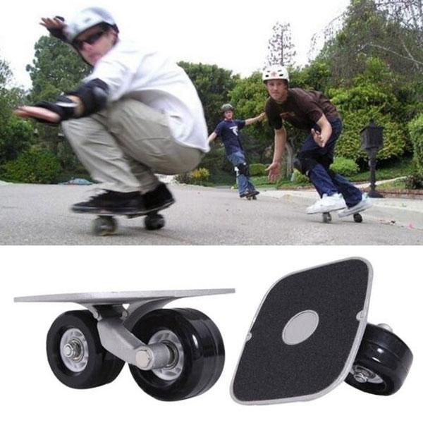 1 Pair Freeline Drift Skate Board Black & Silver