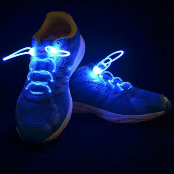1 Pair LED Flashing Luminous Round Shoelaces Blue