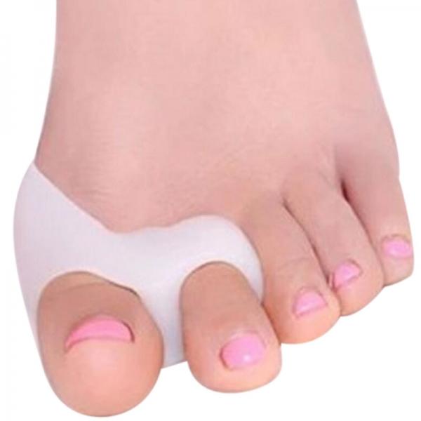 1 Pair Silicone Gel Foot Toe Separator Hallux Straightener Valgus Guard White