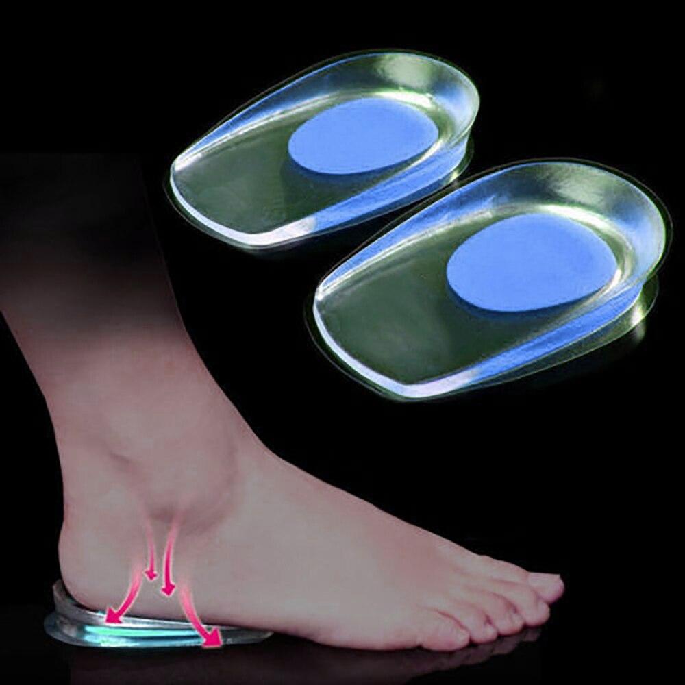 1 Pair Silicone Gel Insoles Heel Plantar Fasciitis Heel Cushion Pain Absorption Heel Pads  Relief Shock  for Callus Corns Bone