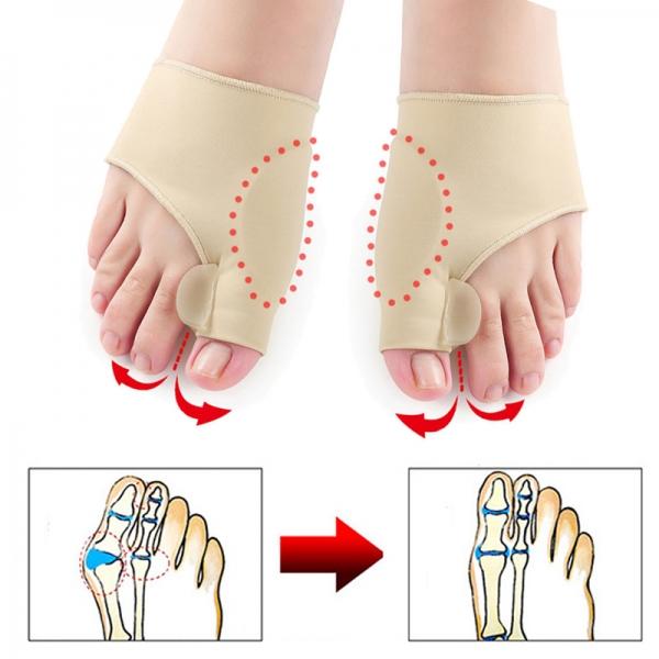1 Pair Toe Separator Hallux Valgus Bunion Corrector Orthotics Feet Bone Thumb Adjuster Correction Pedicure Sock Straightener