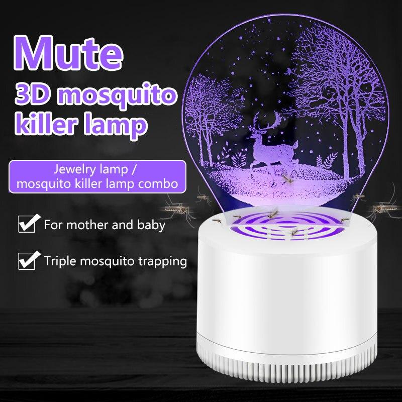 1 Pcs Creative 3D Mosquito Lamp Mute Suction Type Outdoor  Indoor Mosquito Killing Lamp Of Photocatalyst Mosquito Trap
