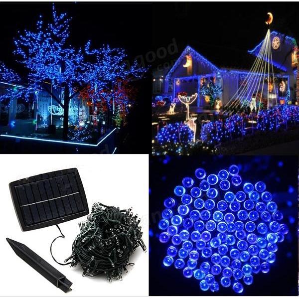 100 LED Blue Light Indoor Outdoor Wedding Outdoor party  Garden decoration Solar Powered String Light