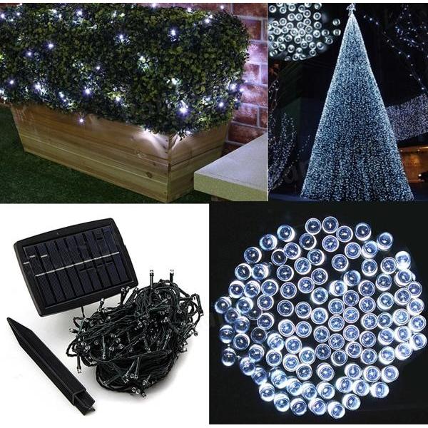 100 LED White Light Indoor Outdoor Wedding Outdoor party Garden decoration Christmas Party Solar Powered String Light