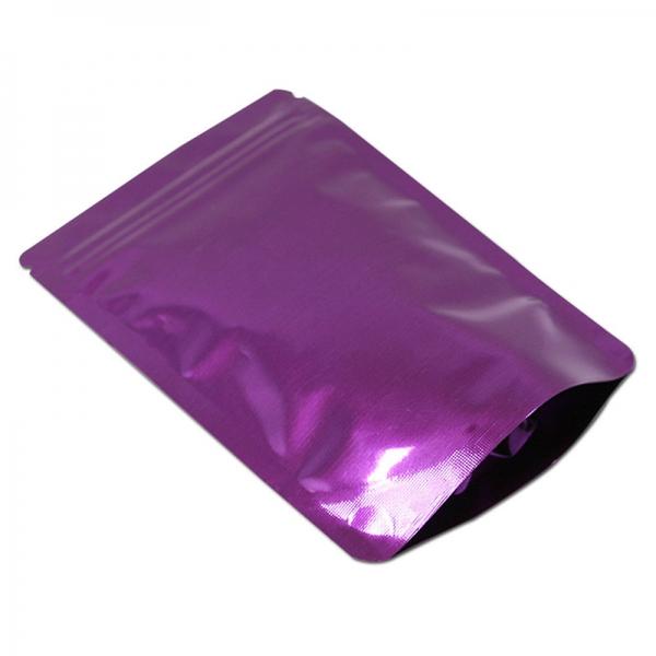 100pcs 6x8cm Stand Up Bag Silver Aluminum Foil Zip Lock Pouch Mylar Food Packaging Resealable - Purple