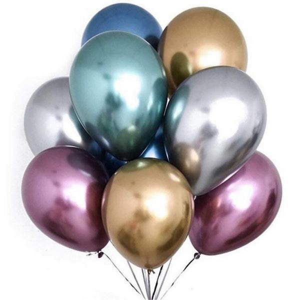 12Inch Glossy Metallic Pearl Balloons Christmas Wedding Birthday Party Decor - Mixed Color