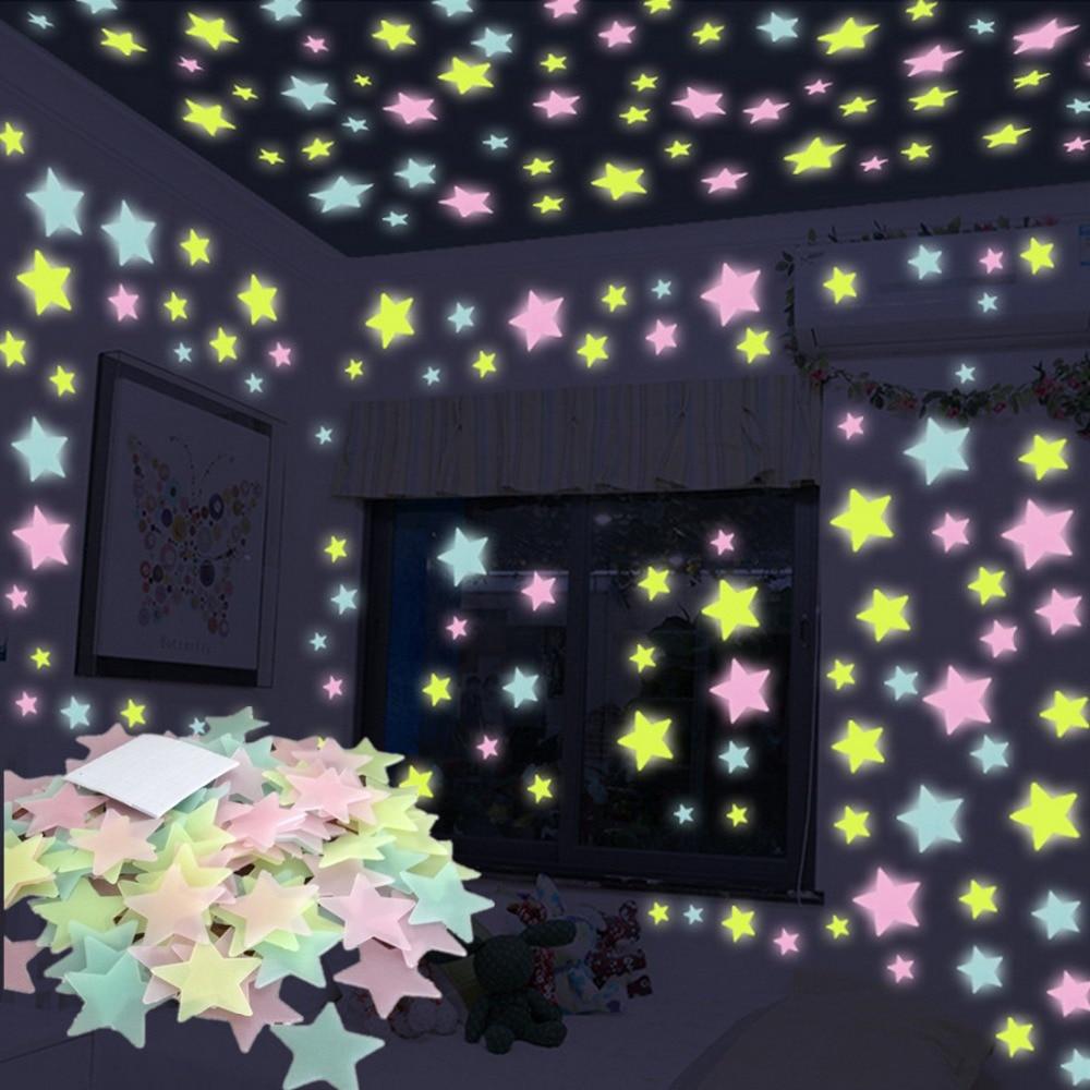 3D Night Luminous Stars Stickers Glow In The Dark Toys for Bedroom Decor Christmas Birthday Gift