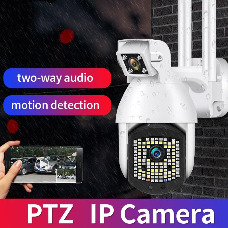 1080P PTZ IP Camera Dual Lens Wifi Outdoor Auto Track Wifi Security Speed Dome Camera 110LED Digital Zoom CCTV Surveillance
