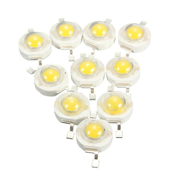 10pcs 3W LED Lamp Bulb Chips 200-230Lm Beads White