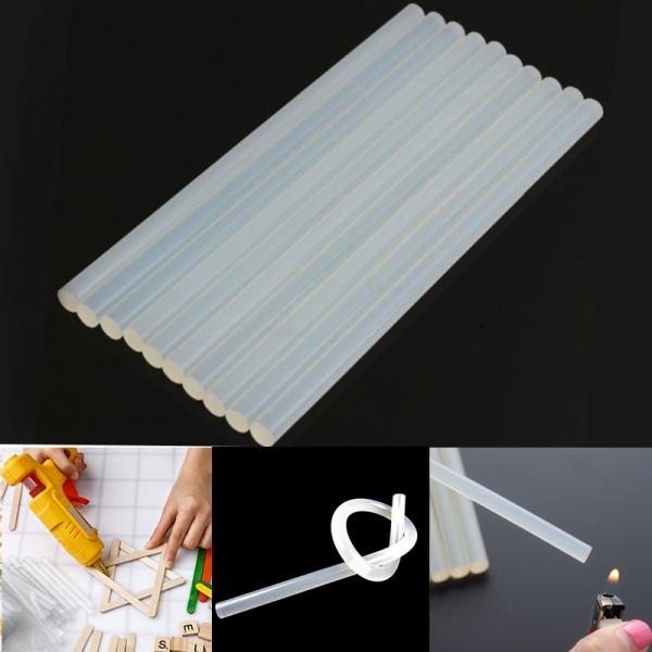 10pcs 7 x 150mm Colored Hot Melt Adhesive Silica Gel Glass Melt Glue Sticks Translucent