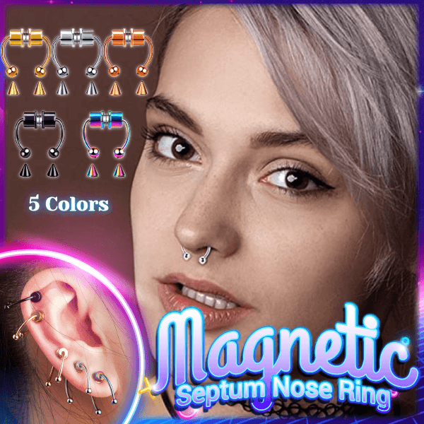 Magnetic Nose Ring Earrings Stainless Steel Magnetic Fake Nose Rings Non-Perforated Horseshoe Body Piercing Jewelry