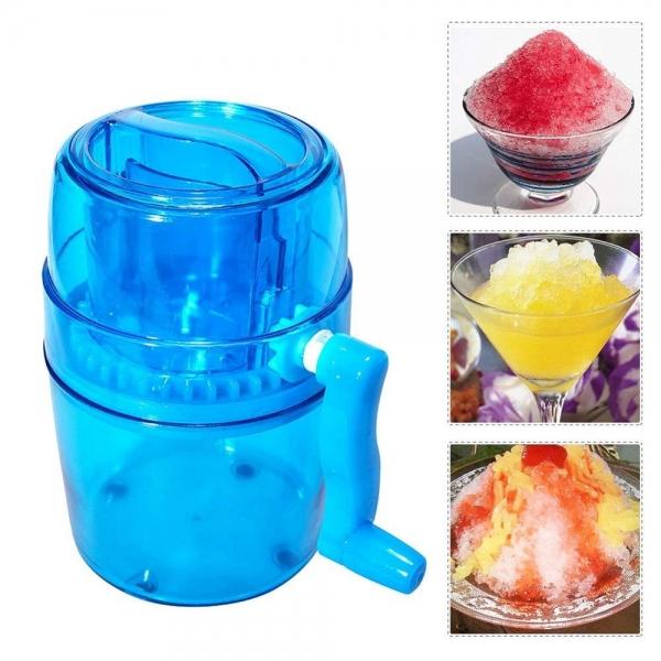 1.1L Portable Hand Crank Manual Ice Crusher Shaver Shredding Snow Cone Maker Machine Kitchen Appliance for kids and Family