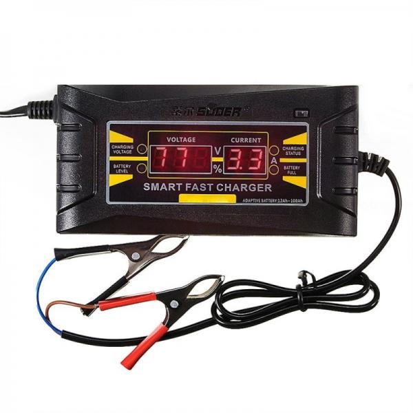 12V 6A LCD Display Smart Fast Battery Charger for Car Motorcycle US Plug/EU plug