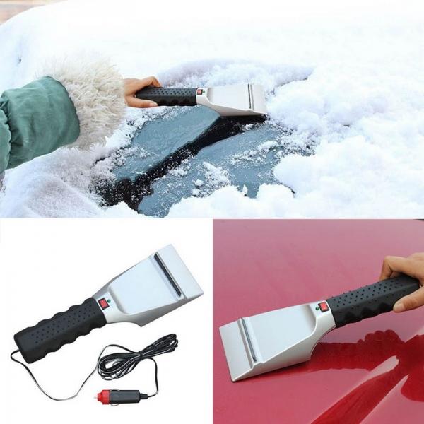 12V Electric Heated Car Ice Scraper Automobiles Cigarette Lighter Snow Removal Shovel Windshield Glass Defrost Clean Tools