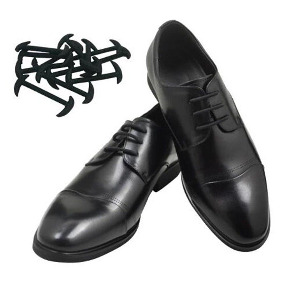 12pcs/set Men Women Leather Shoes No Tie Shoelaces Elastic Silicone Shoe Lace Suitable 3 Sizes