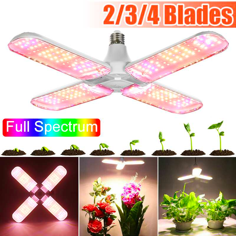 48W 240pcs LED Grow Lamp Foldable Full Spectrum LED Plant Growth Lamp Indoor Grow Lights E27 AC 100-277V Hydroponic Plants Grow Light