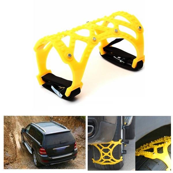 165-265mm Tire Anti-skid Belt Snow Chain Dual Hook for Car SUV Truck Yellow