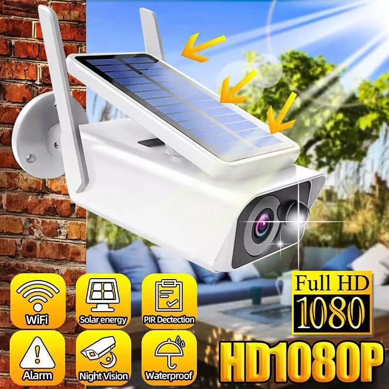 4MP 1080P Solar Wifi Bullet Camera Outdoor  Waterproof Night Vision Wireless Security Camera 20M IR ONVIF ICSEE With 2PCS 18650 Battery