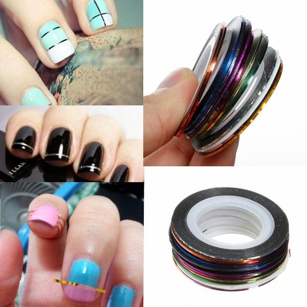18 Colors Rolls Nail Art Striping Tape Line Sticker for Nail DIY Decoration