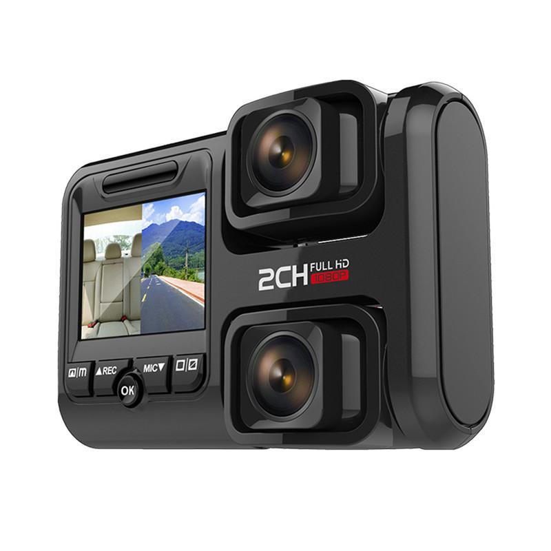 Dual-lens full HD 1080P high-definition seamless loop recording equipped with Sony 323 imaging sensor front and rear night vision cameras dual-record HD driving recorder